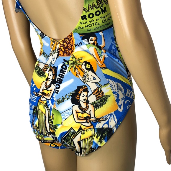 Kathy Ireland Vintage Hawaiian Tropical Swimsuit - Picture 8 of 13